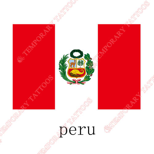 Peru flag Customize Temporary Tattoos Stickers NO.1957